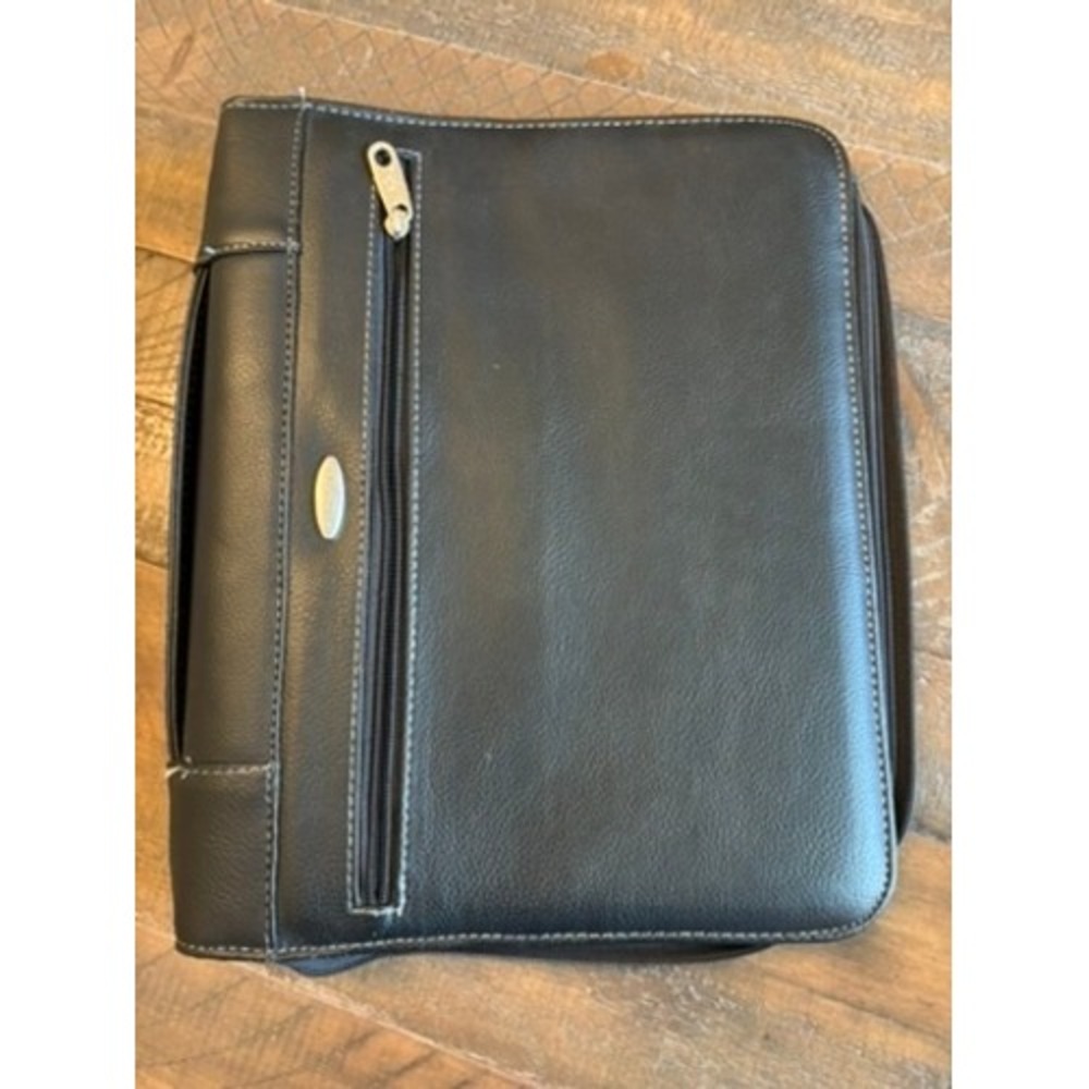 Samsonite Zip-Around Vinyl 3-Ring Padfolio with calculator Business Case Handle